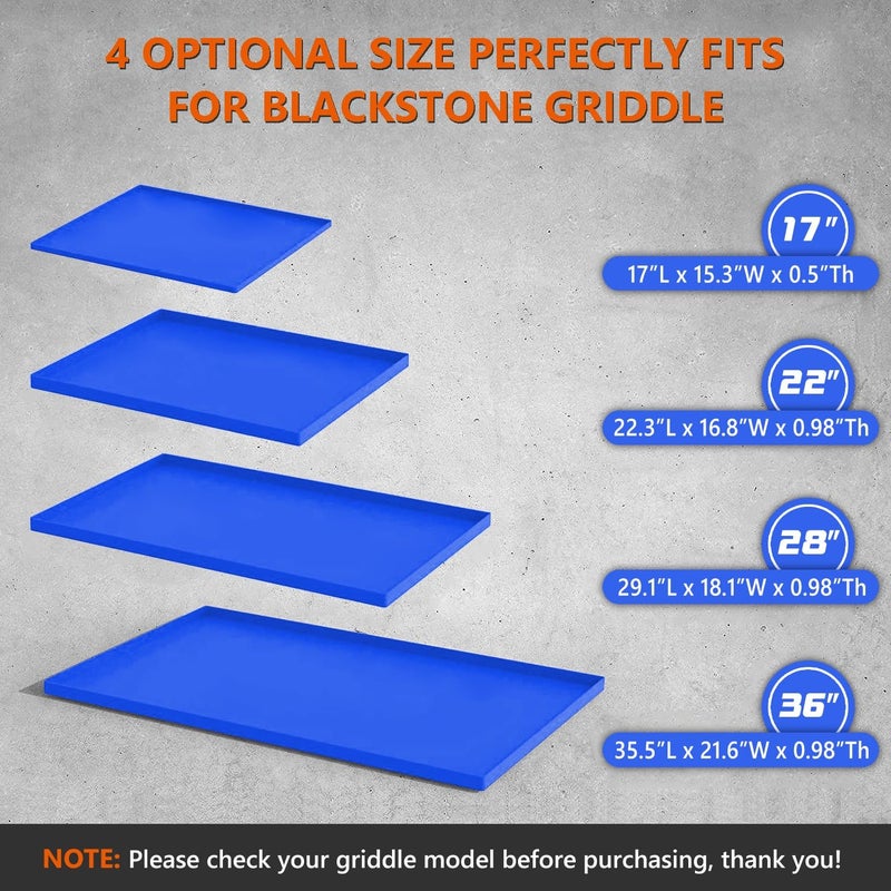 Protebox 17" Silicone Griddle Mat for Blackstone 17 Inch Grill, Heavy Duty Food Grade Silicone Griddle Cover, Protect Your Grill from Dirt & Rust All Year Round (Blue) - Image 5